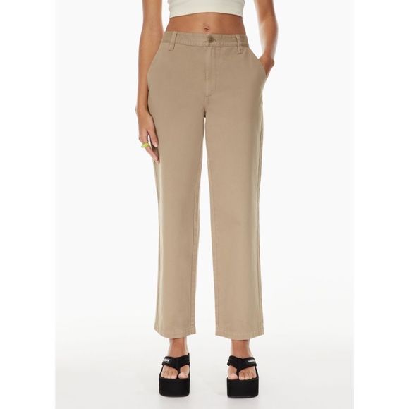 Aritzia Sunday Best Jaden Pant High-waisted Chino in GD Turner Taupe Size 2 - Picture 1 of 15